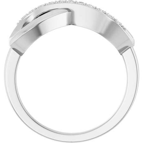 10K Gold Round Natural Diamond Infinity-Inspired Ring - view 2