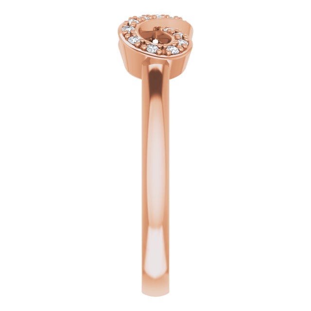 14K Gold Round Natural Diamond Infinity-Inspired Ring V - Rose Gold - view 4