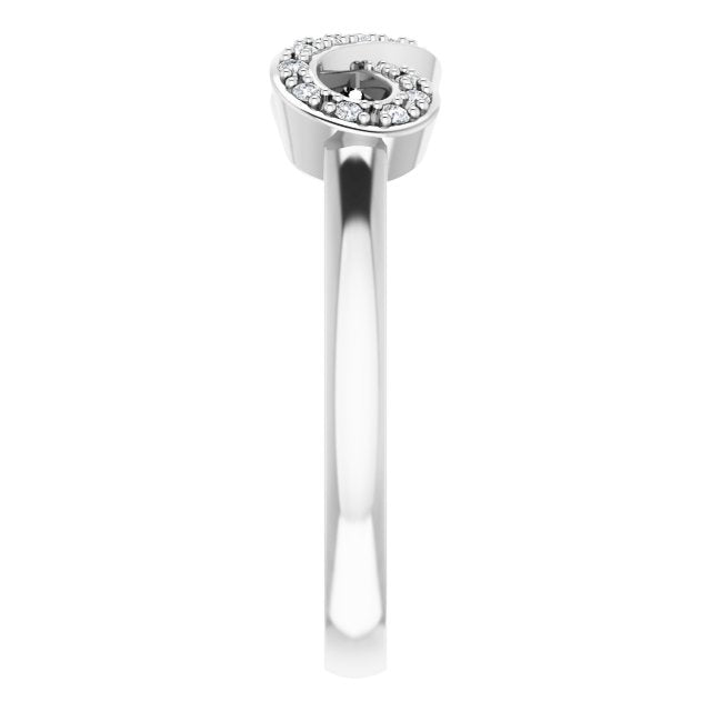 14K Gold Round Natural Diamond Infinity-Inspired Ring V - White Gold - view 4