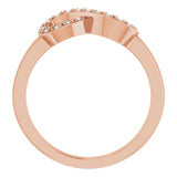 14K Gold Round Natural Diamond Infinity-Inspired Ring V - Rose Gold - view 2