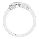 14K Gold Round Natural Diamond Infinity-Inspired Ring V - White Gold - view 2