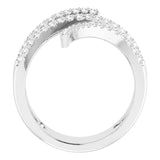 14K Gold Round Natural Diamond Spiral Wrap Ring - White Gold - view 2