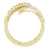 14K Gold Round Natural Diamond Spiral Wrap Ring - Yellow Gold - view 2