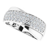 14K Gold Round Natural Diamond Criss-Cross Ring – 5/8 CTW - view 5