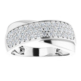 14K Gold Round Natural Diamond Criss-Cross Ring – 5/8 CTW - view 3