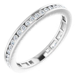 14K Gold Round Natural Diamond Stackable Ring – 3/8 CTW - White Gold