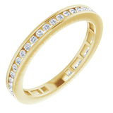 14K Gold Round Natural Diamond Stackable Ring – 3/8 CTW - Yellow Gold