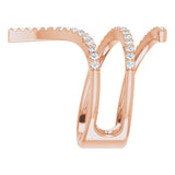 14K Gold Round Natural Diamond Spiral Wrap Ring - Rose Gold - view 4