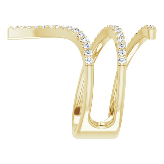 14K Gold Round Natural Diamond Spiral Wrap Ring - Yellow Gold - view 4