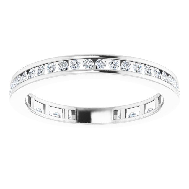 14K Gold Round Natural Diamond Stackable Ring – 3/8 CTW - White Gold - view 3
