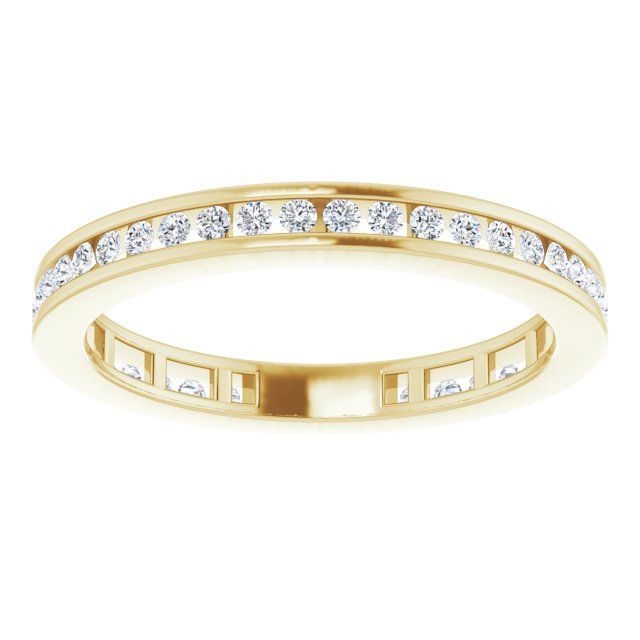 14K Gold Round Natural Diamond Stackable Ring – 3/8 CTW - Yellow Gold - view 3