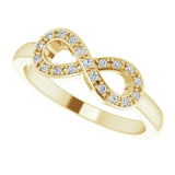 14K Gold Round Natural Diamond Infinity-Inspired Ring V - Yellow Gold - view 5