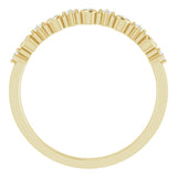 14K Gold Round Natural Diamond Stackable Ring V - Yellow Gold - view 2