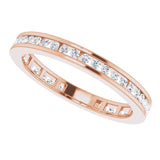 14K Gold Round Natural Diamond Stackable Ring – 3/8 CTW - Rose Gold - view 5