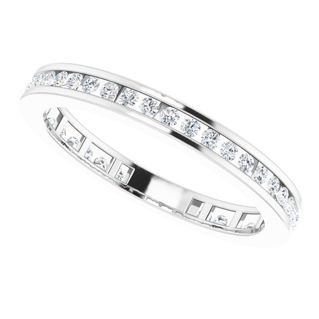 14K Gold Round Natural Diamond Stackable Ring – 3/8 CTW - White Gold - view 5