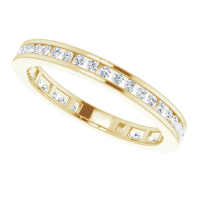 14K Gold Round Natural Diamond Stackable Ring – 3/8 CTW - Yellow Gold - view 5