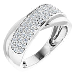 14K Gold Round Natural Diamond Criss-Cross Ring – 5/8 CTW