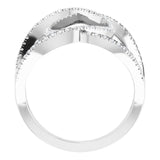 14K Gold Round Natural Diamond Interlocking Ring II - White Gold - view 2