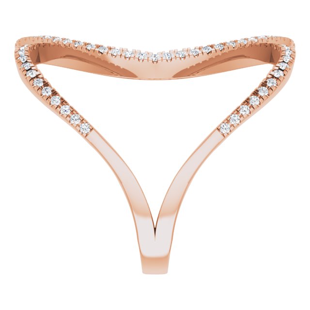 14K Gold Round Natural Diamond Interlocking Ring II - Rose Gold - view 4