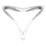 14K Gold Round Natural Diamond Interlocking Ring II - White Gold - view 4