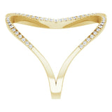 14K Gold Round Natural Diamond Interlocking Ring II - Yellow Gold - view 4