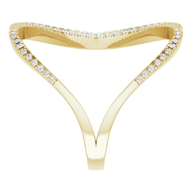 14K Gold Round Natural Diamond Interlocking Ring II - Yellow Gold - view 4