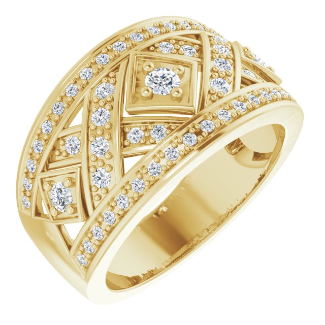 14K Gold Natural Diamond Accented Ring IV