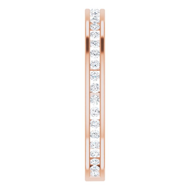 14K Gold Round Natural Diamond Stackable Ring – 3/8 CTW - Rose Gold - view 4