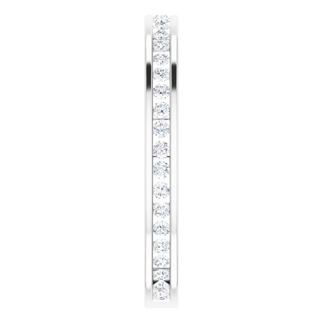 14K Gold Round Natural Diamond Stackable Ring – 3/8 CTW - White Gold - view 4