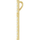 14K Gold Round Natural Diamond French-Set Cross Necklace or Pendant - Yellow Gold - view 3