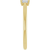 14K Gold Straight Baguette Natural Diamond Stackable Ring – 3.25x1.25mm - Yellow Gold - view 4
