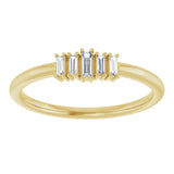 14K Gold Straight Baguette Natural Diamond Stackable Ring – 3.25x1.25mm - Yellow Gold - view 3