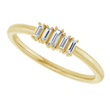 14K Gold Straight Baguette Natural Diamond Stackable Ring – 3.25x1.25mm - Yellow Gold - view 5