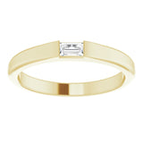 14K Gold Straight Baguette Natural Diamond Stackable Ring - Yellow Gold - view 3