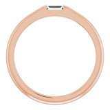 14K Gold Straight Baguette Natural Diamond Stackable Ring - Rose Gold - view 2