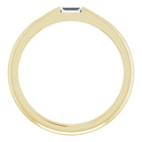 14K Gold Straight Baguette Natural Diamond Stackable Ring - Yellow Gold - view 2