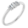 Platinum Straight Baguette Natural Diamond Stackable Ring – 3.25x1.25mm