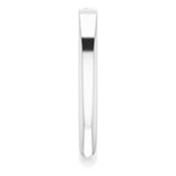 Platinum Straight Baguette Natural Diamond Stackable Ring - view 4