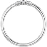 Platinum Straight Baguette Natural Diamond Stackable Ring – 3.25x1.25mm - view 2