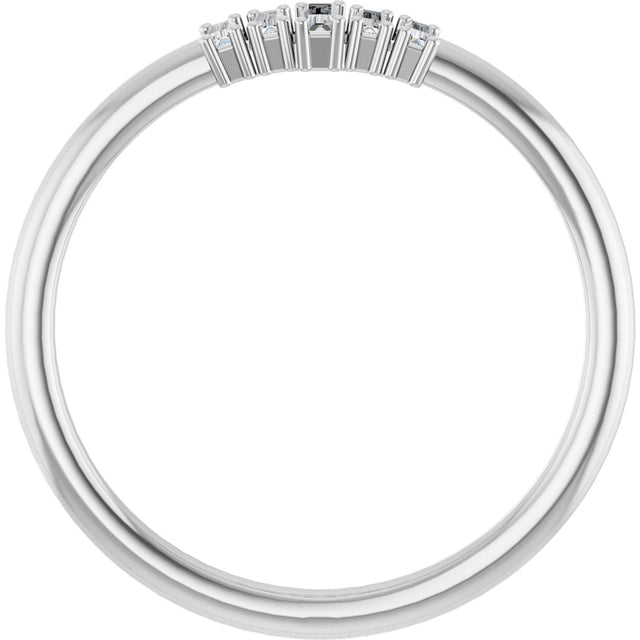 Platinum Straight Baguette Natural Diamond Stackable Ring – 3.25x1.25mm - view 2