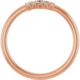 14K Gold Straight Baguette Natural Diamond Stackable Ring – 3.25x1.25mm - Rose Gold - view 2
