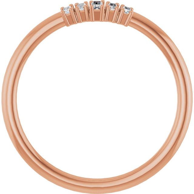 14K Gold Straight Baguette Natural Diamond Stackable Ring – 3.25x1.25mm - Rose Gold - view 2