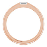 14K Gold Straight Baguette Natural Diamond Stackable Ring - Rose Gold - view 2