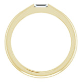 14K Gold Straight Baguette Natural Diamond Stackable Ring - Yellow Gold - view 2