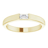 14K Gold Straight Baguette Natural Diamond Stackable Ring - Yellow Gold - view 3