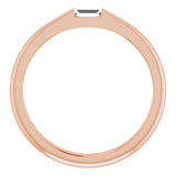 14K Gold Straight Baguette Natural Diamond Stackable Ring - Rose Gold - view 2