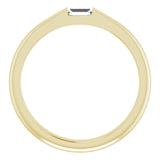 14K Gold Straight Baguette Natural Diamond Stackable Ring - Yellow Gold - view 2