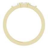 14K Gold Square Natural Diamond Accented Stackable Ring - Yellow Gold - view 2