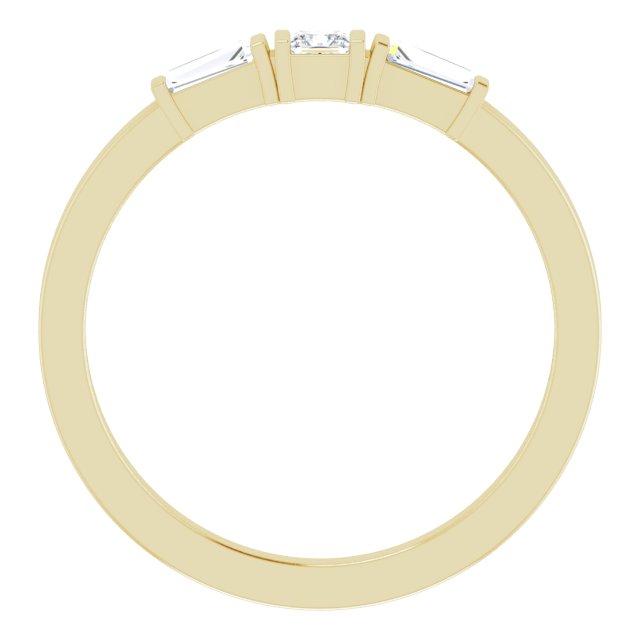 14K Gold Square Natural Diamond Accented Stackable Ring - Yellow Gold - view 2