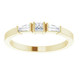 14K Gold Square Natural Diamond Accented Stackable Ring - Yellow Gold - view 3